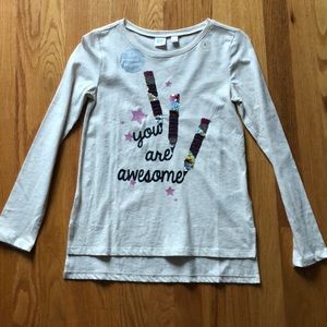 Girls Gap flip sequin top